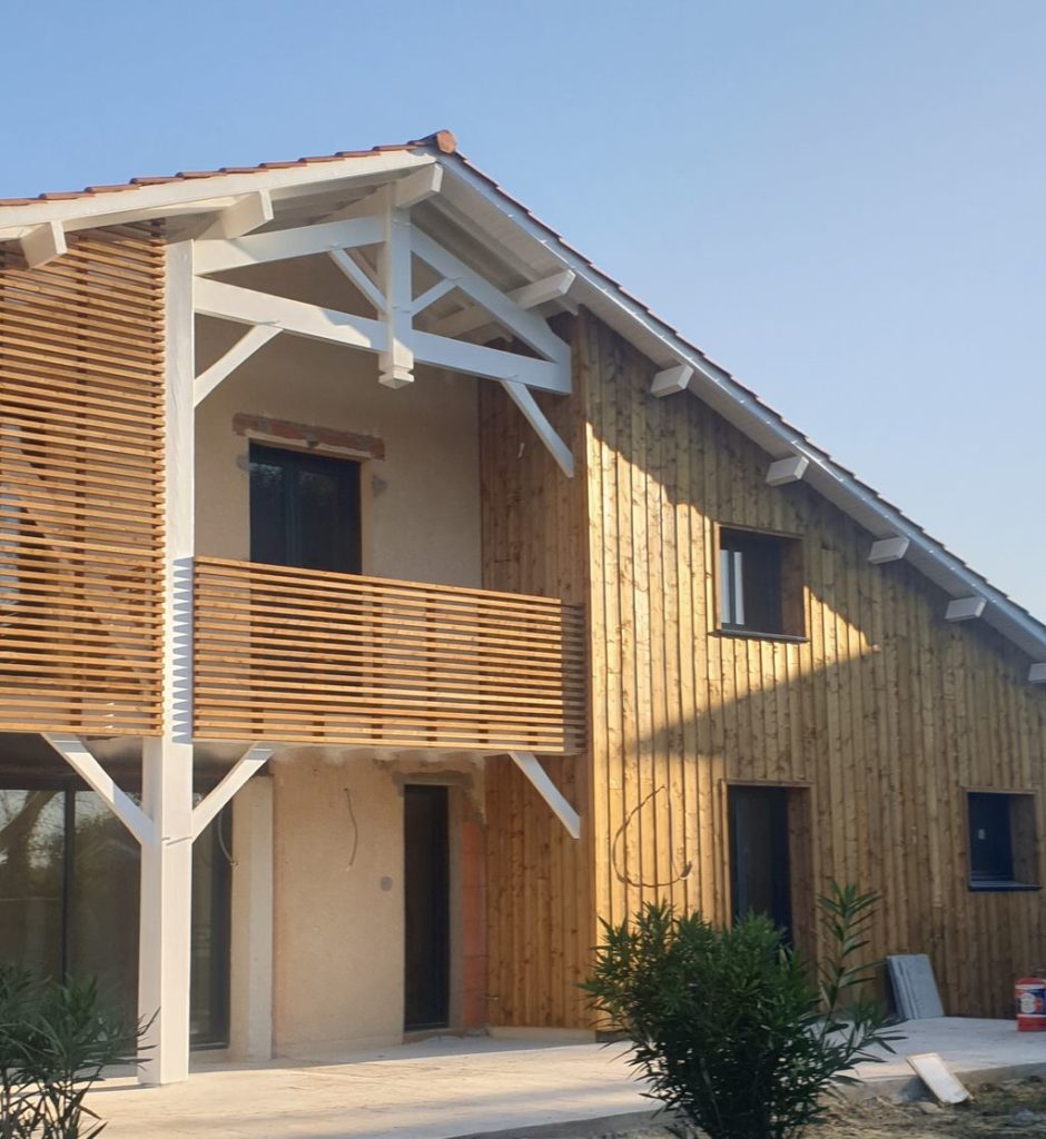 Maison ossature bois en Gironde, JC Charpentes